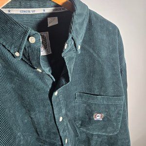 Cinch Green Corduroy Button Down Long Sleeve Shirt